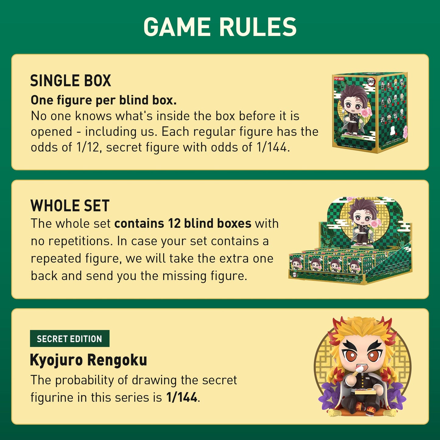 POP MART Demon Slayer Birth Flower Series: 12 Blind Box Figures – Random Design Collectibles