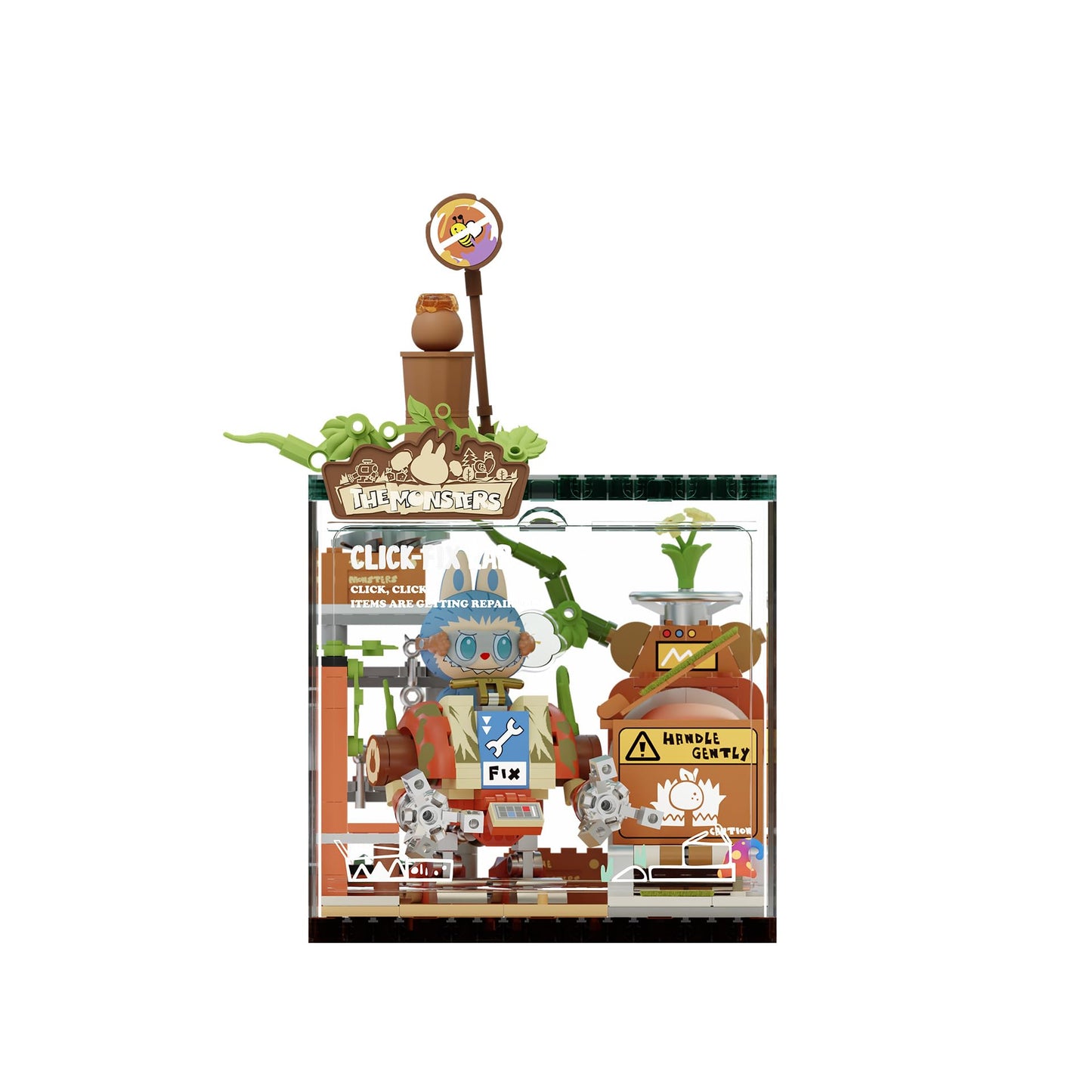 POP MART The Monsters Forest Secret Base Series Blocks-Click-Fix Lab | Labubu Building Toy Set