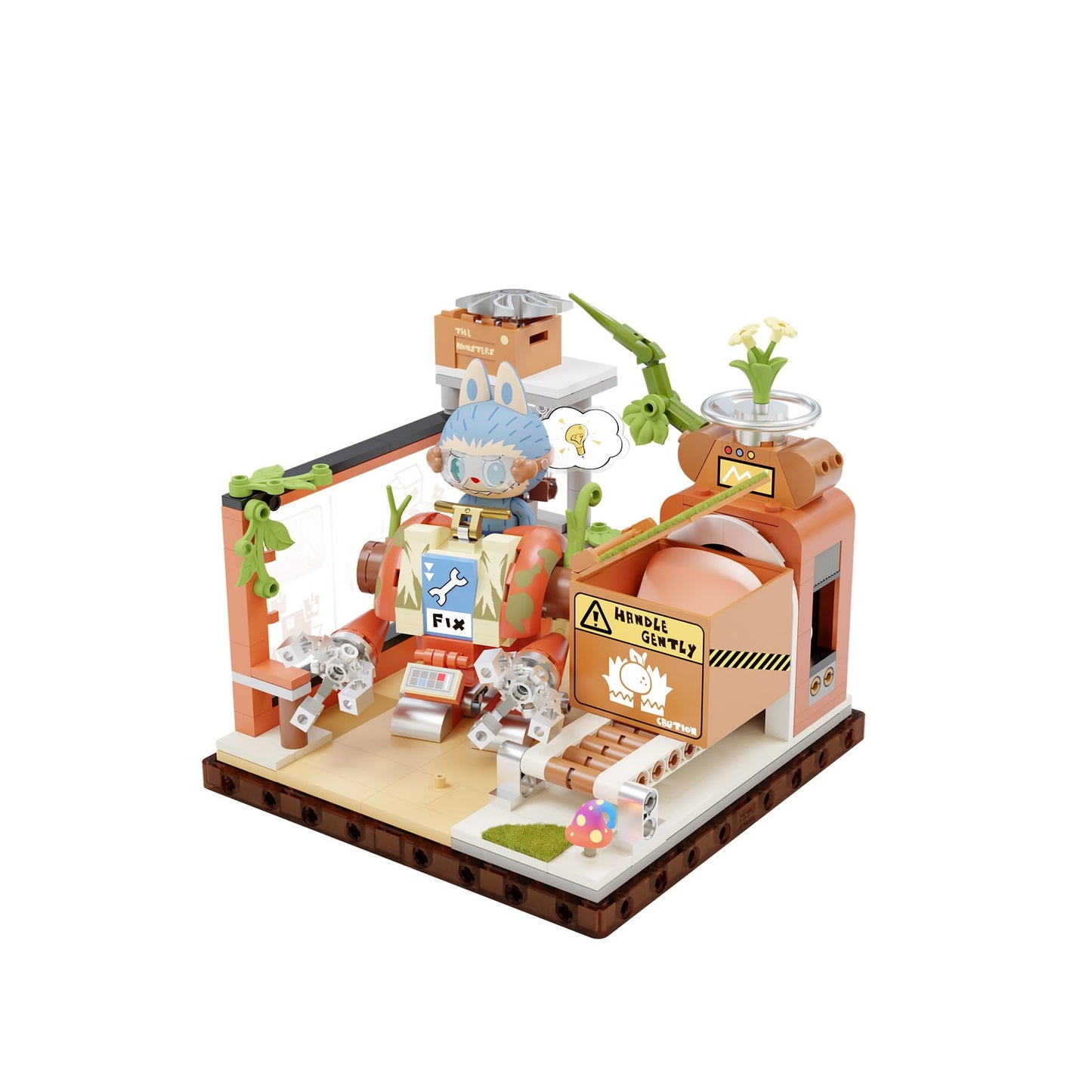 POP MART The Monsters Forest Secret Base Series Blocks-Click-Fix Lab | Labubu Building Toy Set
