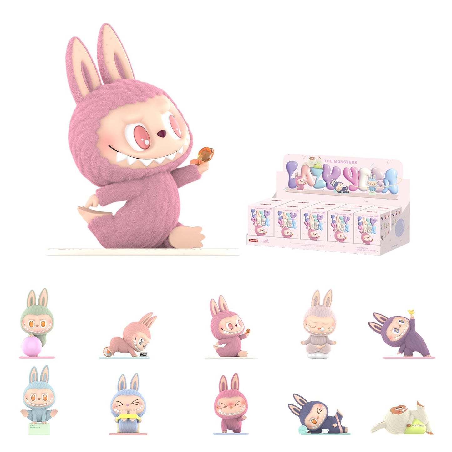 POP MART The Monsters Lazy Yoga Series – 10 Blind Box Figures Collection