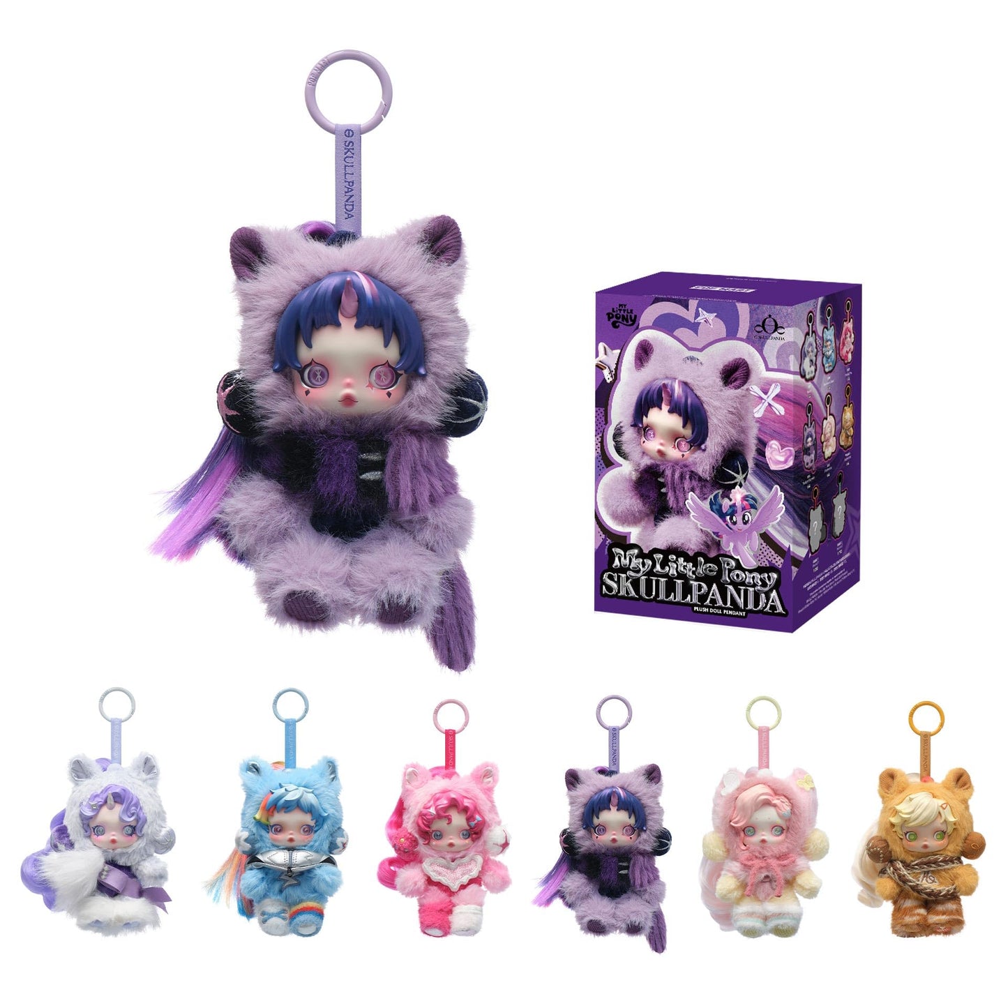 POP MART Skullpanda × My Little Pony Series Blind Box Figures – Plush Doll Pendant Collectibles, Gift for Girls & Boys