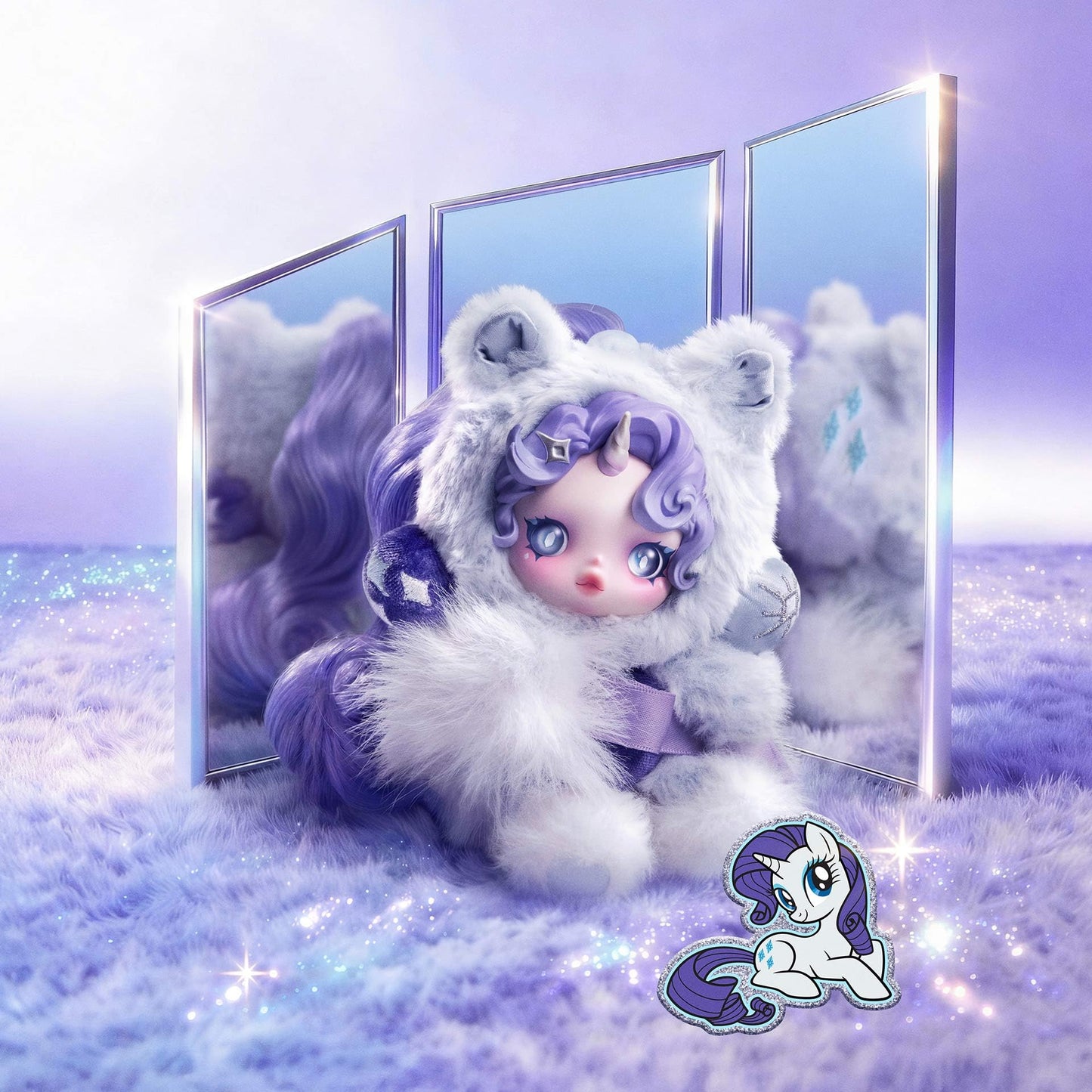 POP MART Skullpanda × My Little Pony Series Blind Box Figures – Plush Doll Pendant Collectibles, Gift for Girls & Boys