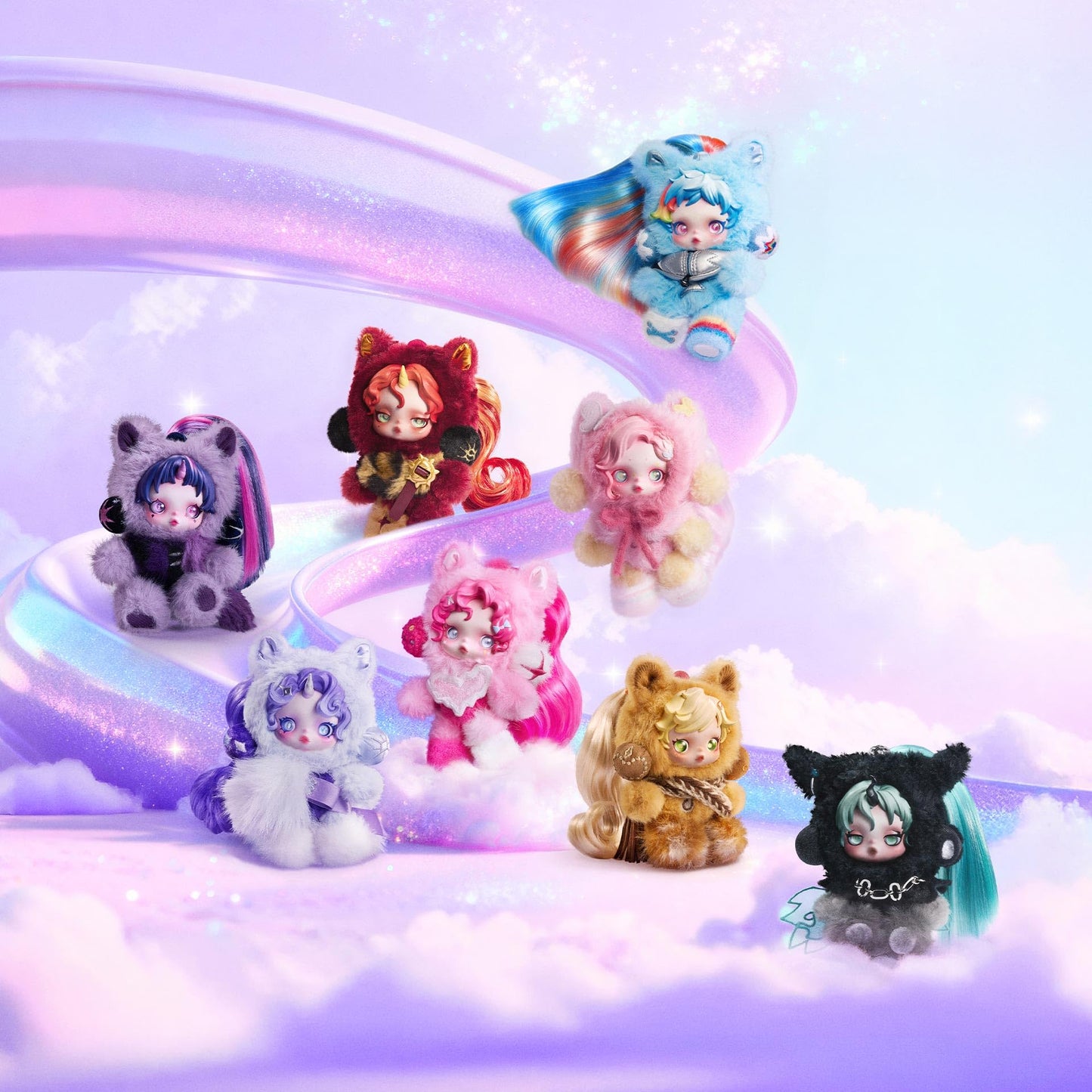 POP MART Skullpanda × My Little Pony Series Blind Box Figures – Plush Doll Pendant Collectibles, Gift for Girls & Boys