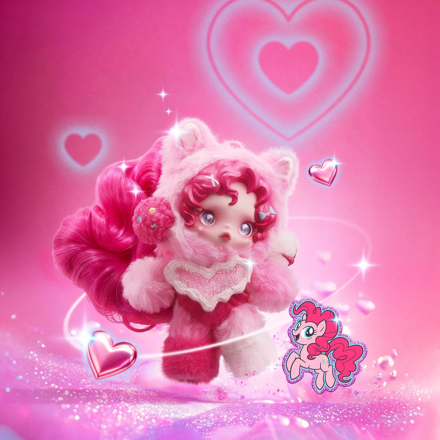POP MART Skullpanda × My Little Pony Series Blind Box Figures – Plush Doll Pendant Collectibles, Gift for Girls & Boys