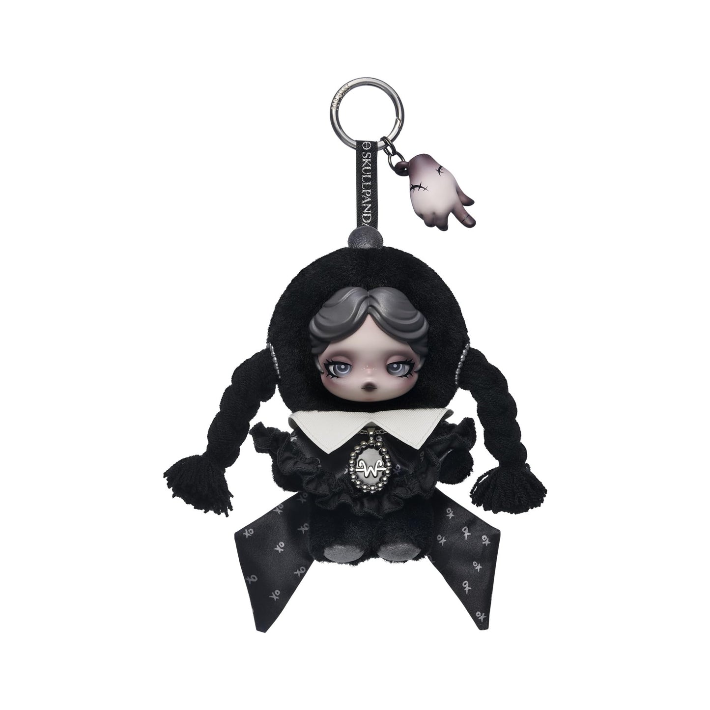 POP MART Skullpanda × Wednesday Plush (Classic Dress Version) – Collectible Toy Charm