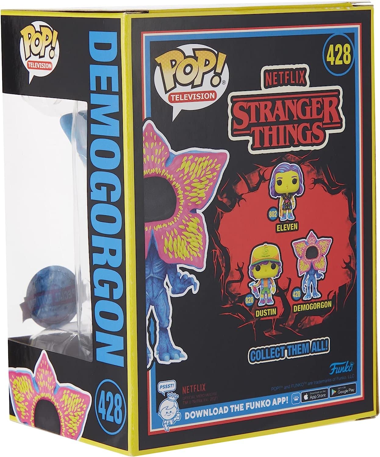 POP Stranger Things Blacklight Demogorgon 3.75-inch Funko Vinyl Figure + Box Protector