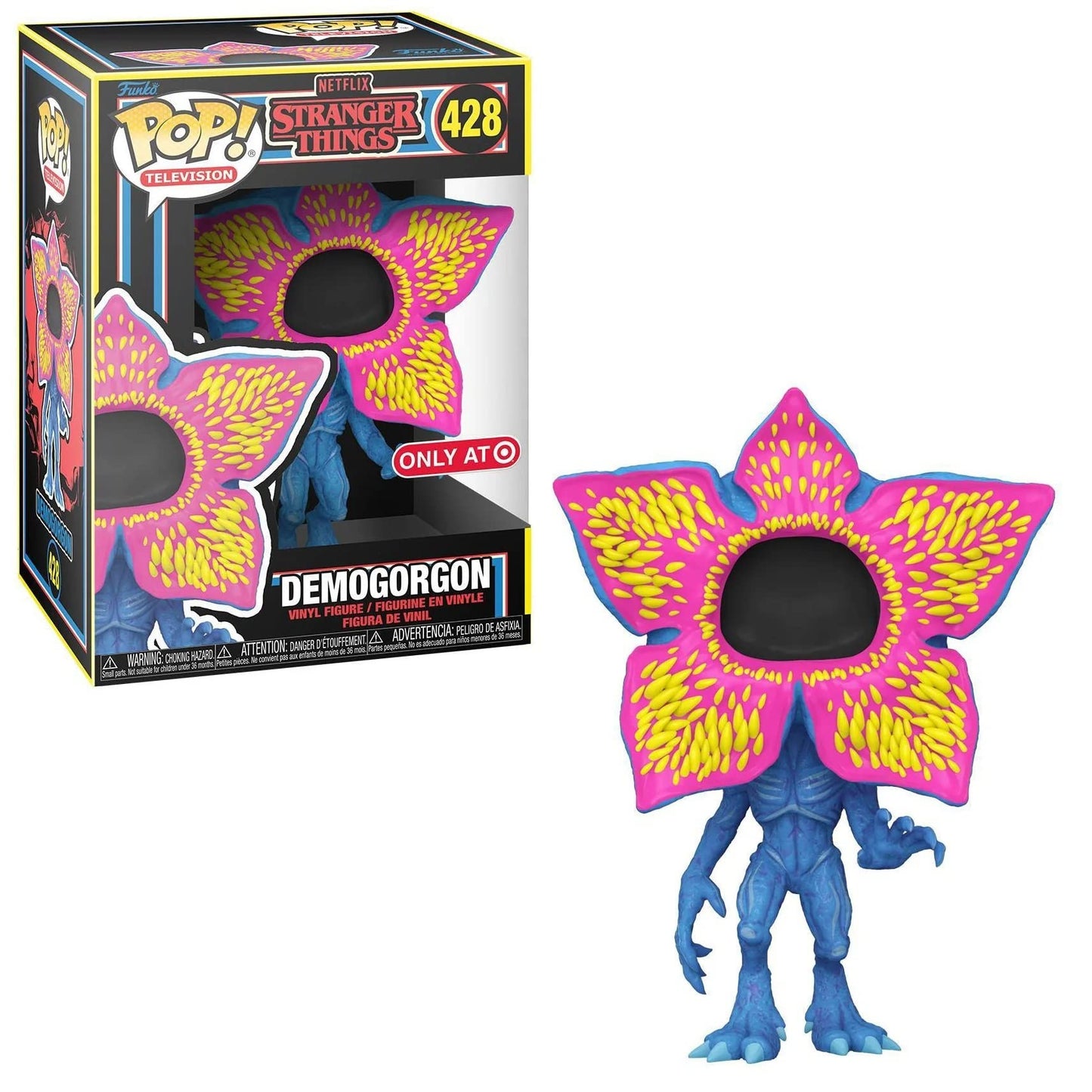 POP Stranger Things Blacklight Demogorgon 3.75-inch Funko Vinyl Figure + Box Protector
