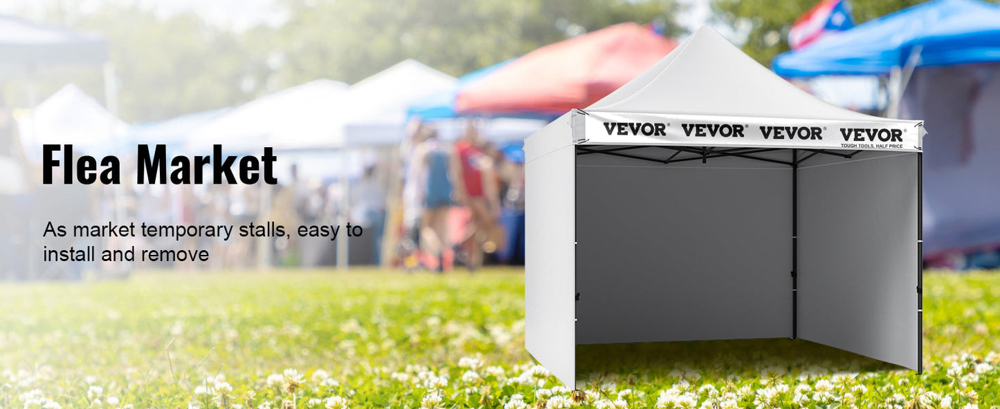 VEVOR 10x10 FT Pop up Canopy with Removable Sidewalls Portable Gazebo & Wheeled Bag  UV Resistant Waterproof Tent for Patio