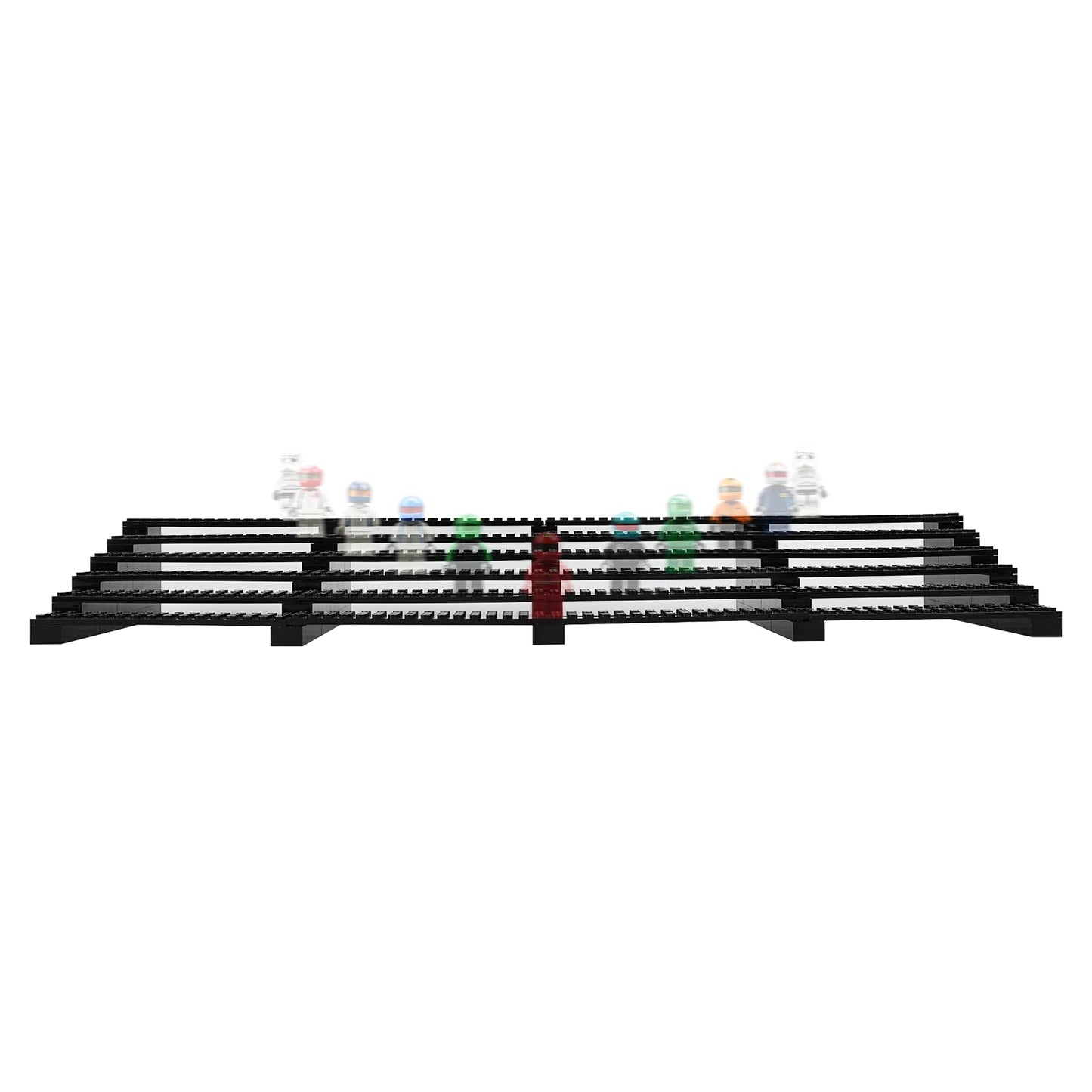 Popbricks 4-in-1 Large Minifigure Display Stand — Holds Up to 100 Figures | Stackable Organizer (Black)