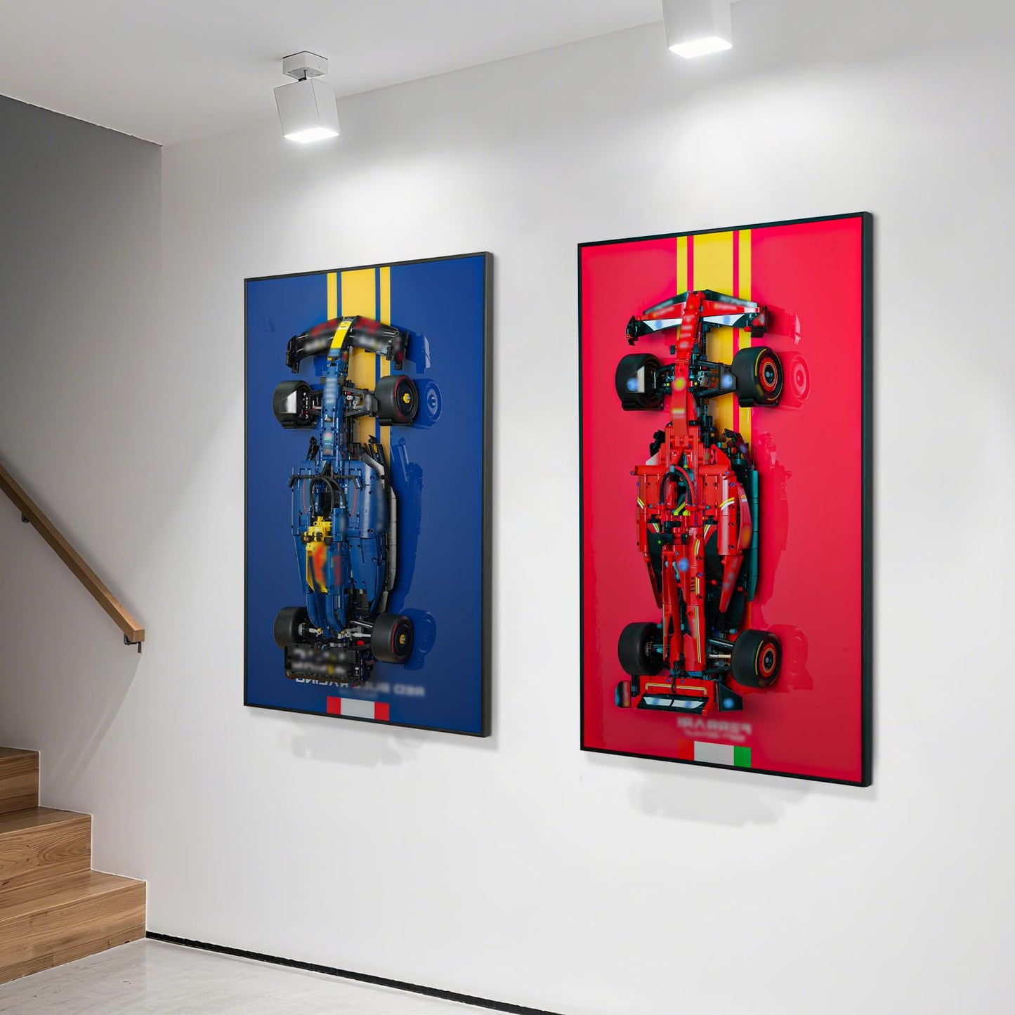 popbricks Display Wall Mount Board for Lego Technic Ferrari 42207 Race Car – Wall Art
