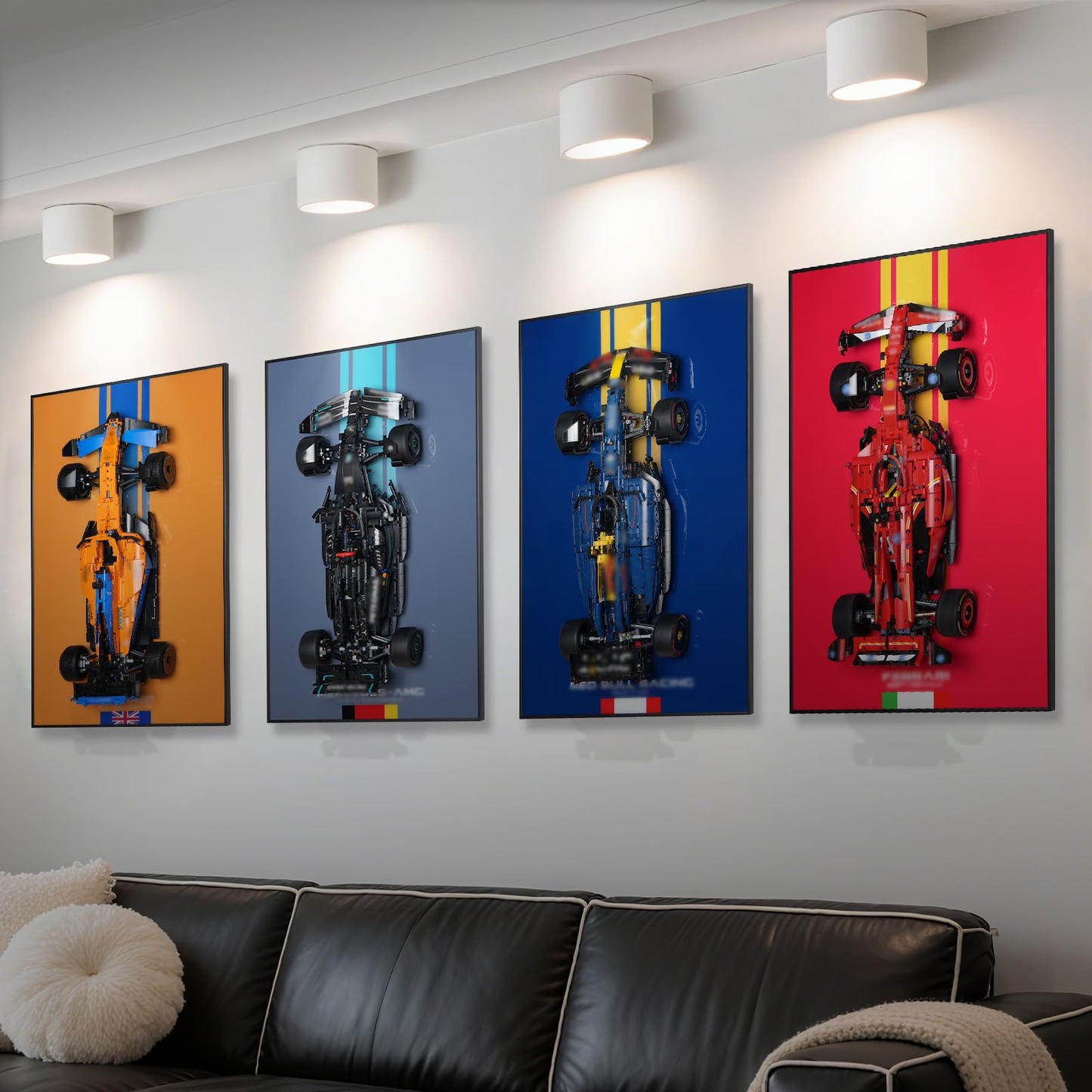 popbricks Display Wall Mount Board for Lego Technic Ferrari 42207 Race Car – Wall Art