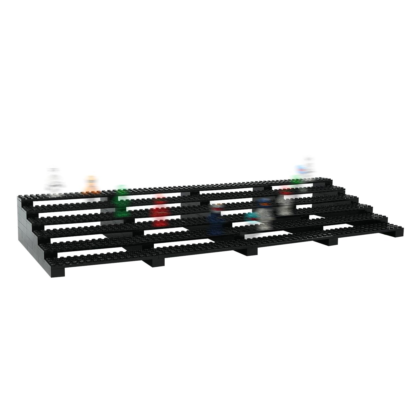 Popbricks 4-in-1 Large Minifigure Display Stand — Holds Up to 100 Figures | Stackable Organizer (Black)