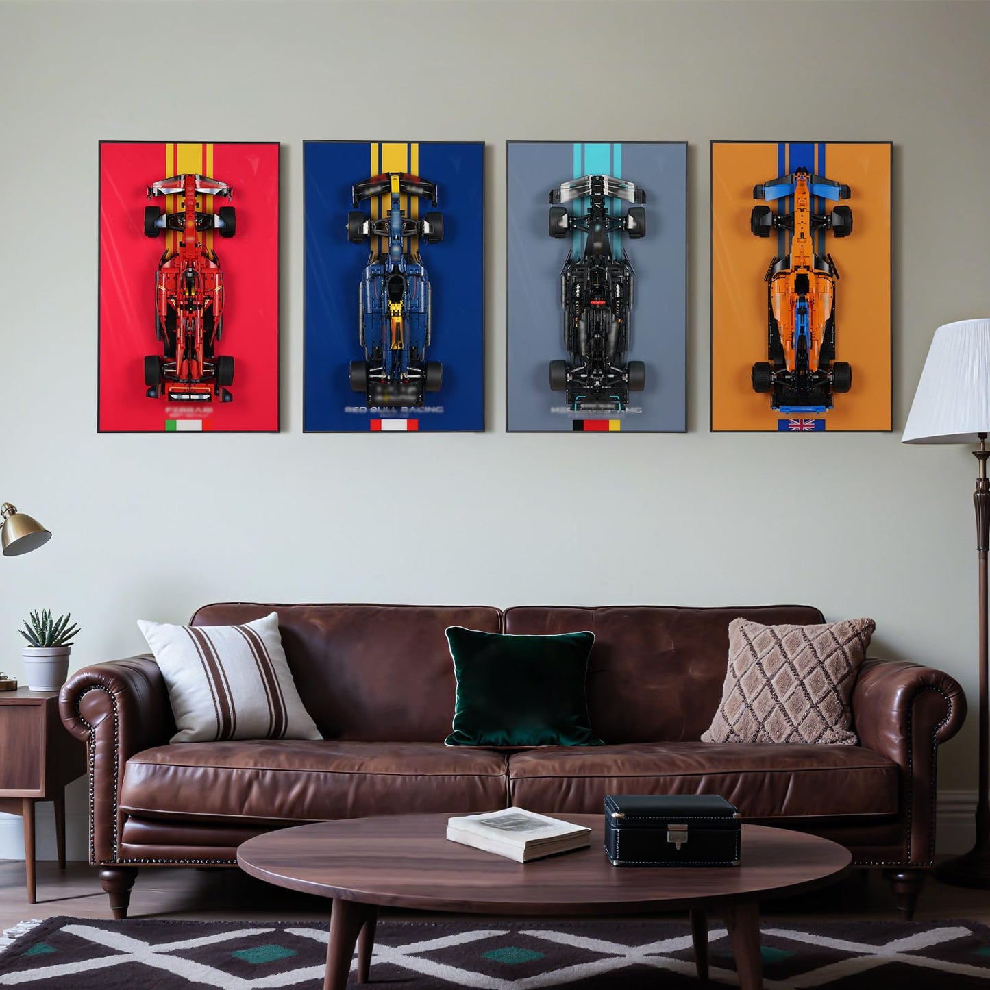 popbricks Display Wall Mount Board for Lego Technic Ferrari 42207 Race Car – Wall Art