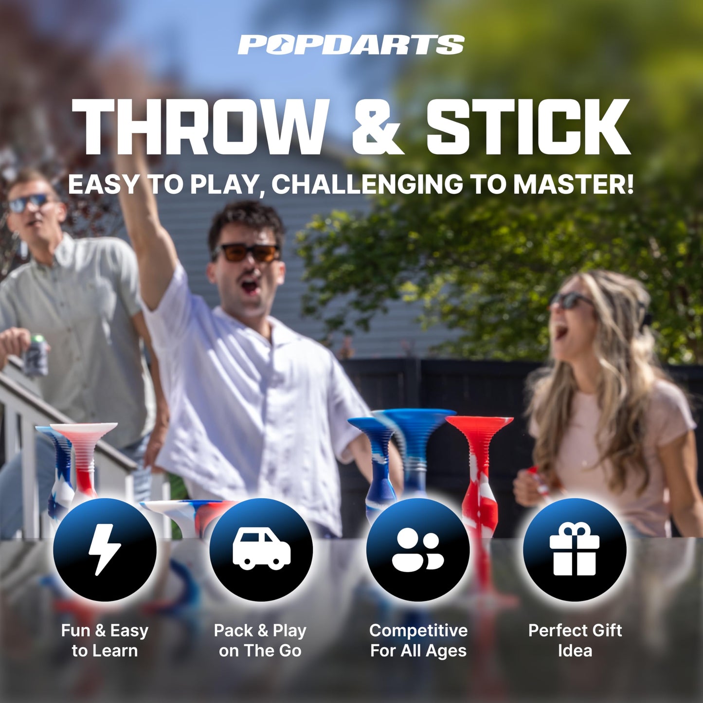 Popdarts Pro Pack (Blue & Green) – Indoor/Outdoor Suction Cup Dart Game | POPDARTS