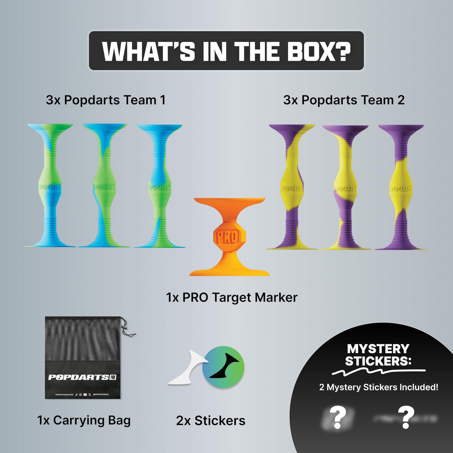 Popdarts PRO Pack Game Set with Wigglenobber Marker – Indoor/Outdoor