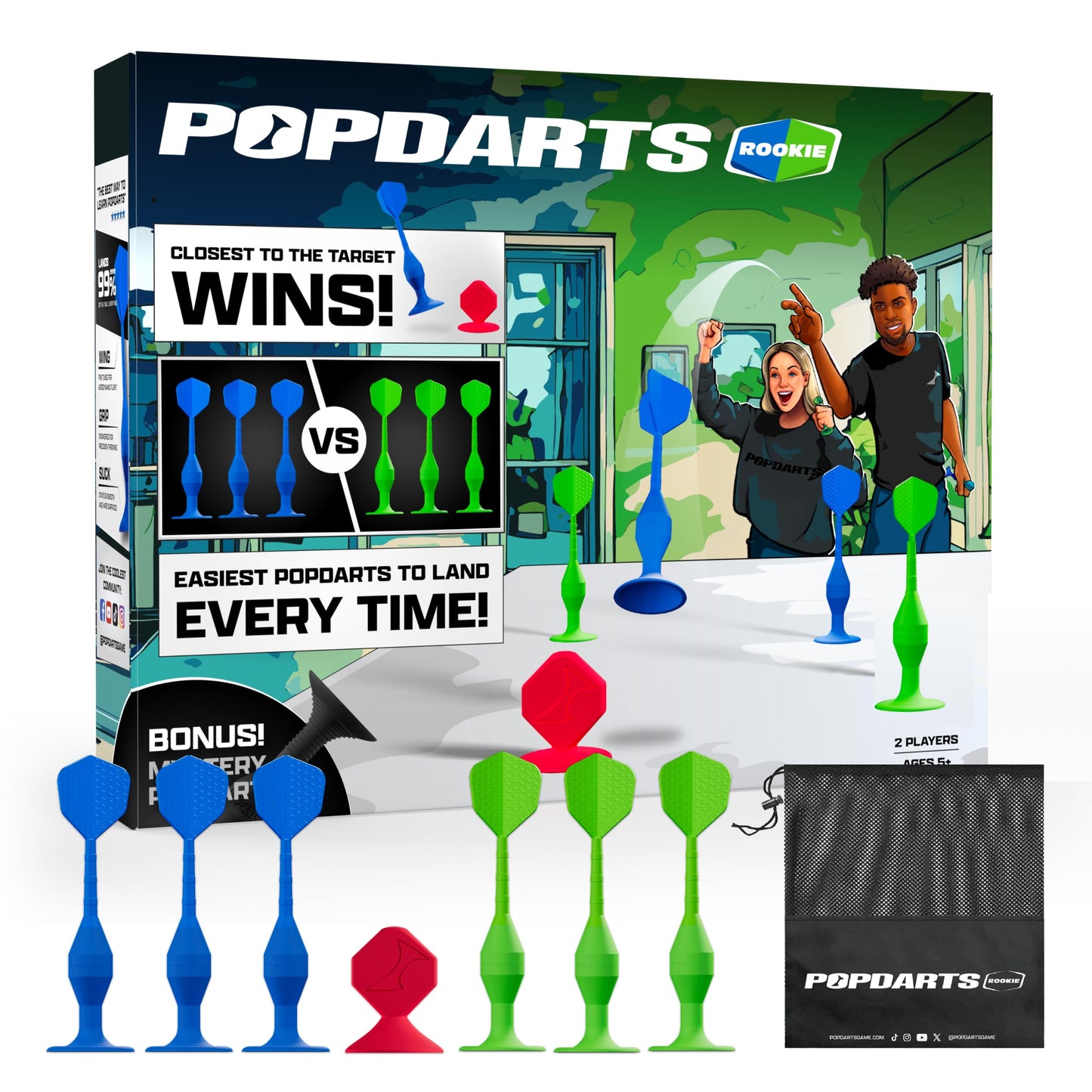 Popdarts Rookie Pack – Beginner Suction Cup Dart Game for Families & Kids | Indoor & Outdoor Fun