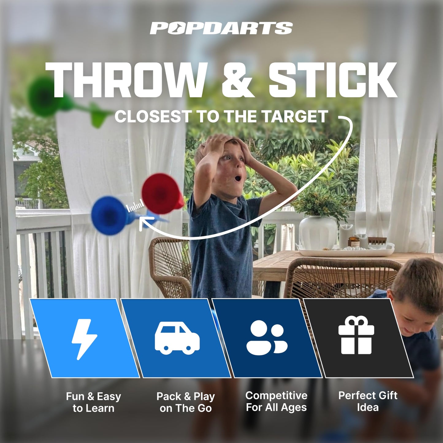 Popdarts Rookie Pack – Beginner Suction Cup Dart Game for Families & Kids | Indoor & Outdoor Fun