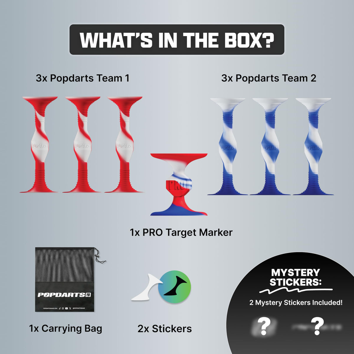 Popdarts USA PRO Pack Game Set - Red White Blue Target Marker | Indoor/Outdoor Suction Cup Throwing Game
