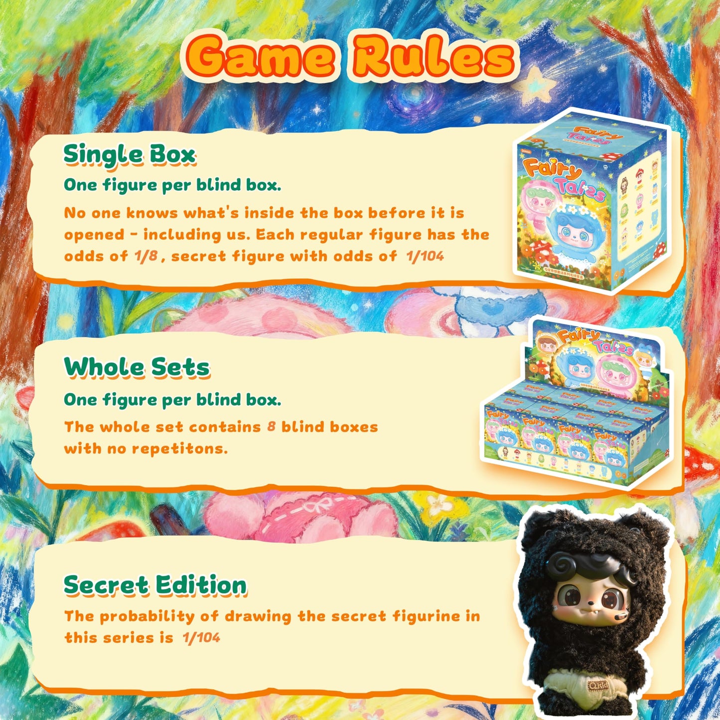 POP JOY Plush Blind Box – Q.Kid Fairy Tales Series 5-Inch Vinyl Plush Keychain Figure
