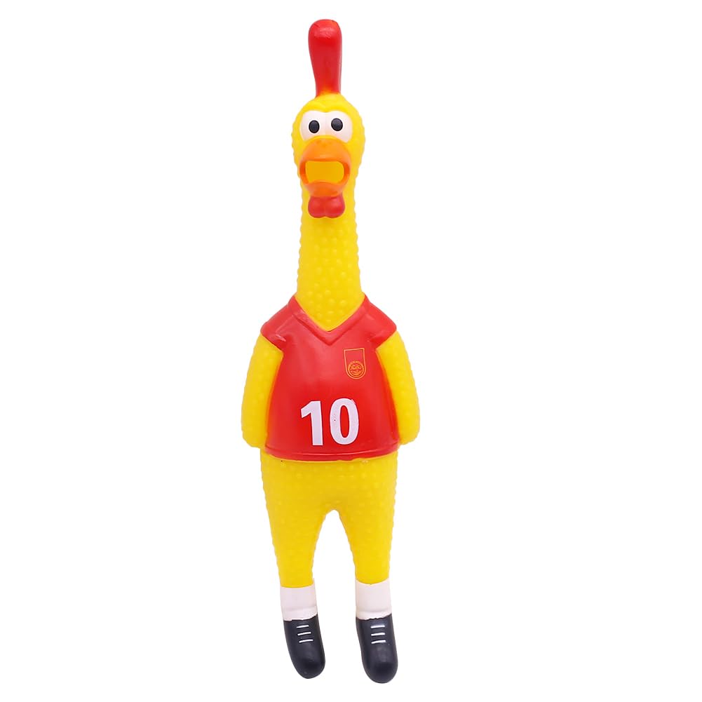 POPLAY 14-Inch Rubber Chicken Squeaky Toy – Durable Latex Prank & Fun for All Ages