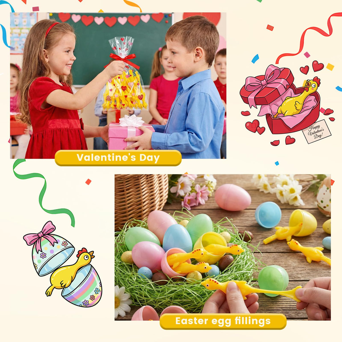 POPLAY 42PCS Flying Chicken Slingshot — Party Favors, Kids Toys & Classroom Prizes
