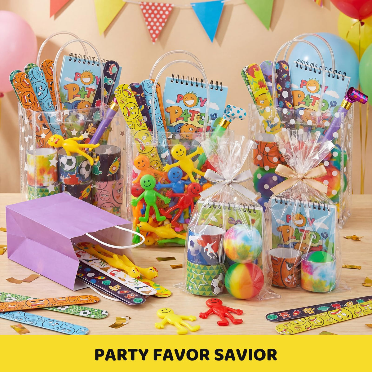 POPLAY 48PCS Slap Bracelets for Kids – Bulk Tie-Dye Party Favors & Classroom Prizes