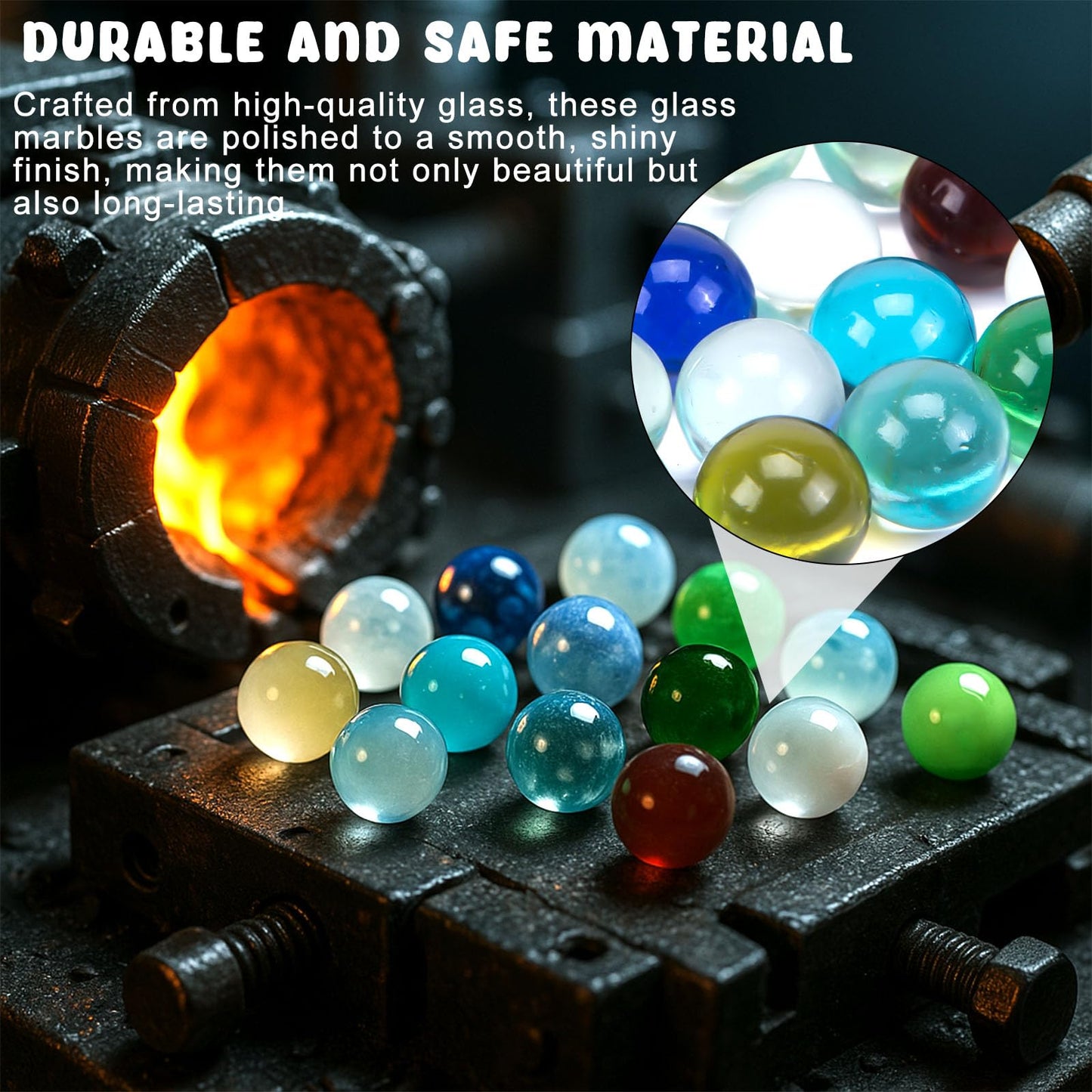 POPLAY 200PCS Marbles Bulk with Whistle – Colorful Glass Marbles for Marble Run & Racing Games