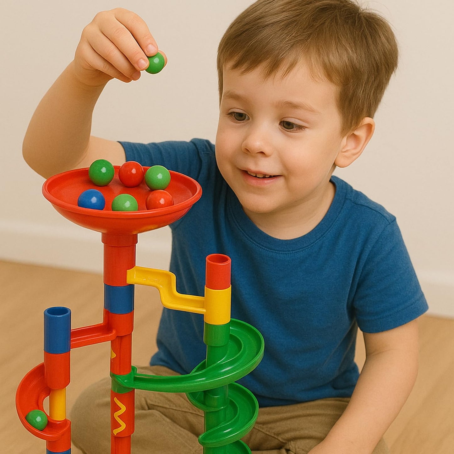 POPLAY 60PCS Glass Marbles Set – 5/8 inch, 6 Colors for Marble Board Games and Chinese Checkers