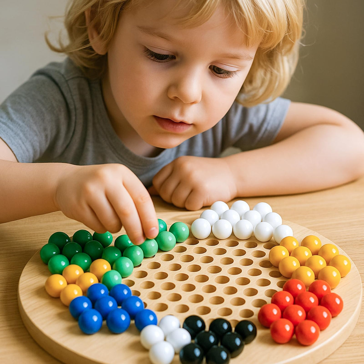 POPLAY 60PCS Glass Marbles Set – 5/8 inch, 6 Colors for Marble Board Games and Chinese Checkers