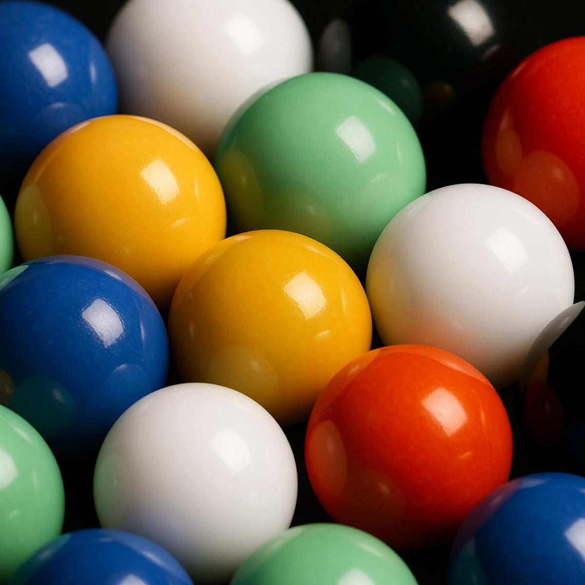 POPLAY 60PCS Glass Marbles Set – 5/8 inch, 6 Colors for Marble Board Games and Chinese Checkers