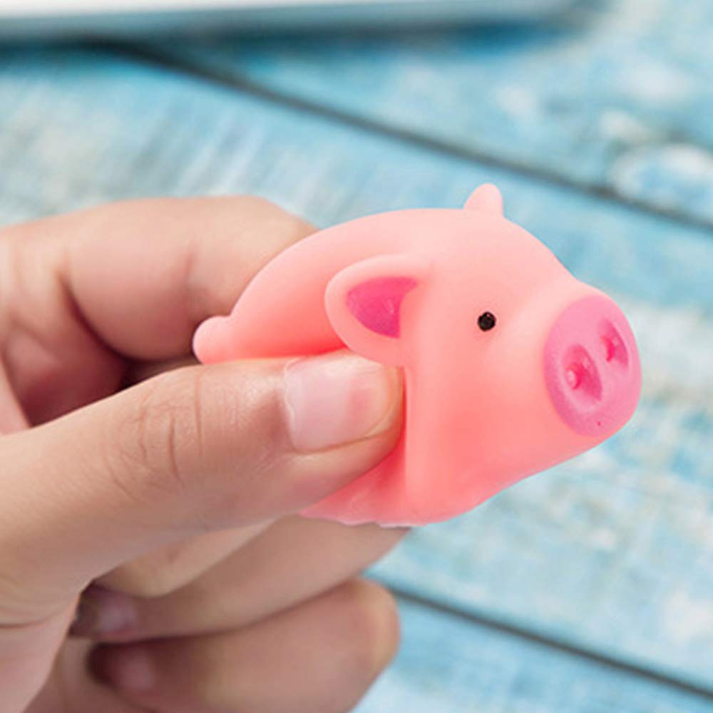 POPLAY HAKACC 20 PCS Mini Squishies Pig Bath Toys – Pink Squeaky Rubber Bath Toys for Bath Time