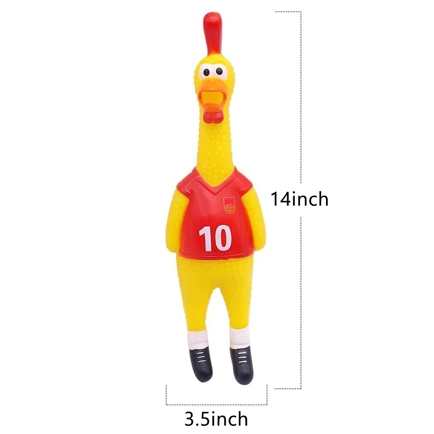 POPLAY 14-Inch Rubber Chicken Squeaky Toy – Durable Latex Prank & Fun for All Ages