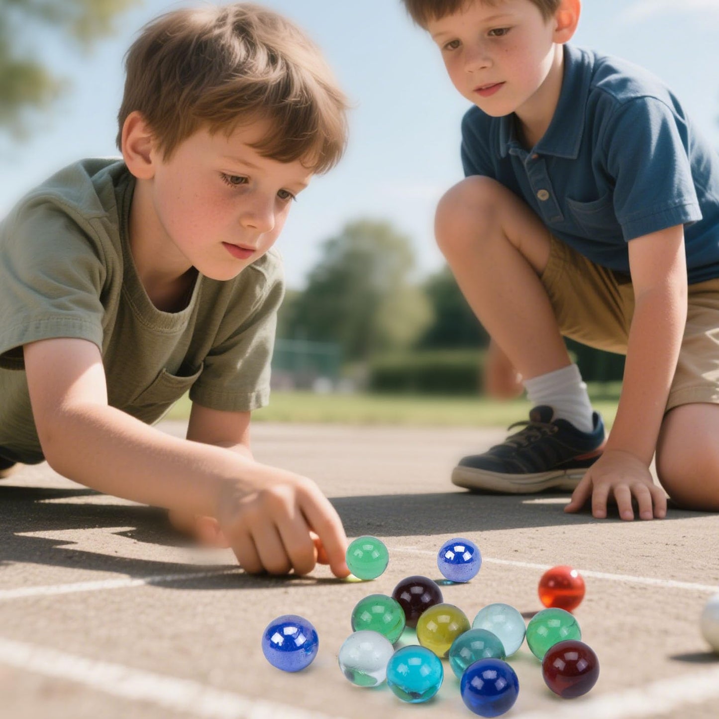 POPLAY 200PCS Marbles Bulk with Whistle – Colorful Glass Marbles for Marble Run & Racing Games