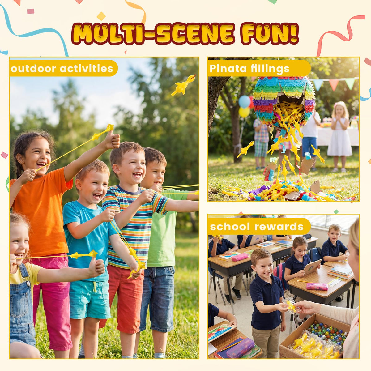 POPLAY 42PCS Flying Chicken Slingshot — Party Favors, Kids Toys & Classroom Prizes