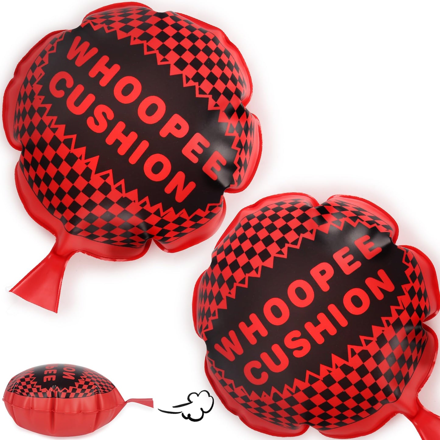 POPLAY 2-Pack Whoopee Cushions - 10-Inch Fart Prank Pillows for Parties