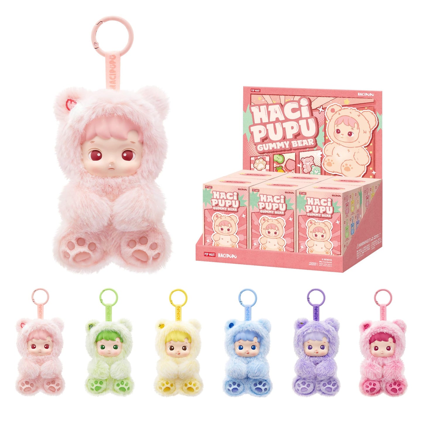 POP MART HACIPUPU Gummy Bear Series – Random Blind Box Vinyl Plush Pendant Figures