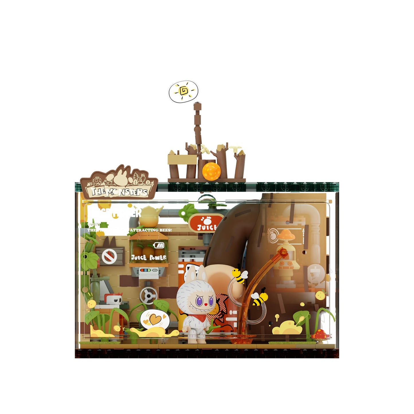 POP MART Monsters Forest Secret Base Series Blocks-Juice Maker – Labubu Building Toy Set