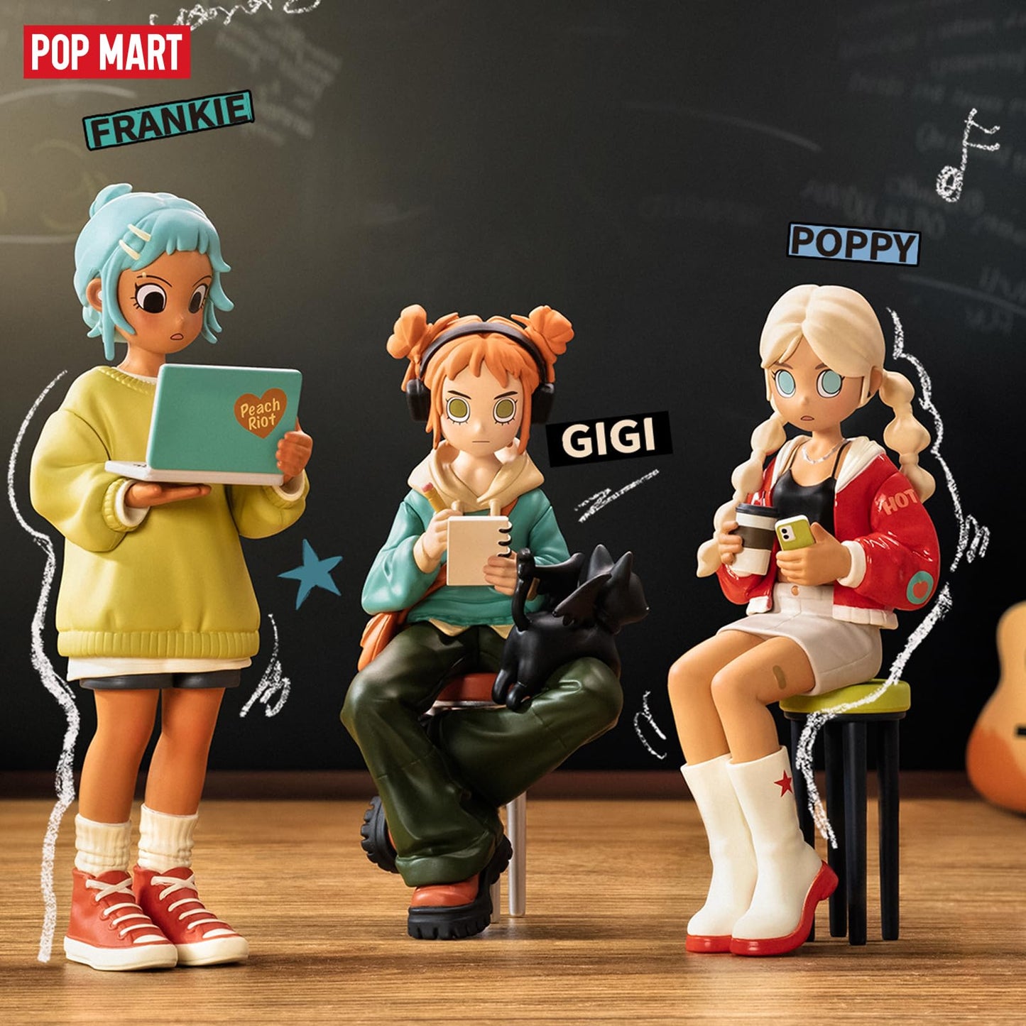 POP MART Peach Riot Rise Up Series Figures - 12 Blind Box Collectibles