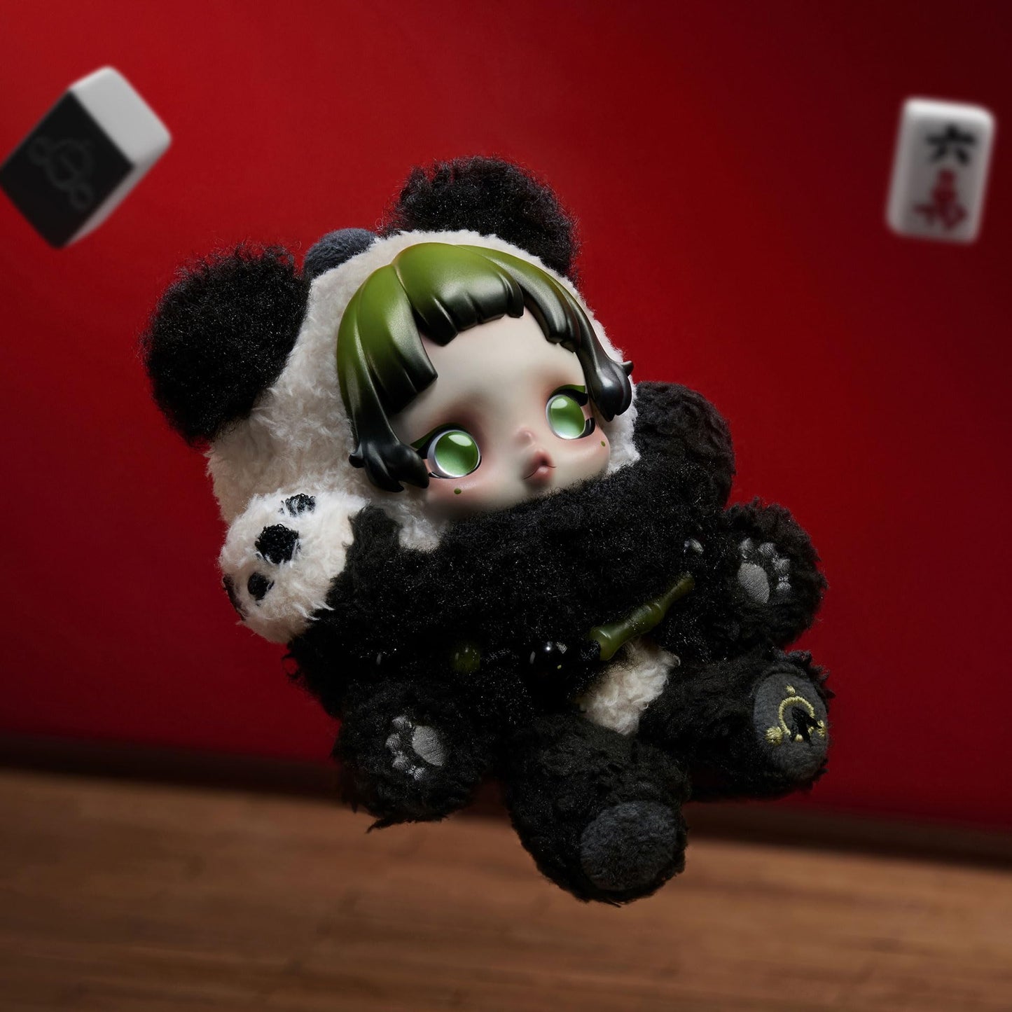 POP MART Skullpanda Lazy Panda Plush Pendant — 5.31-Inch Collectible Desk Decor
