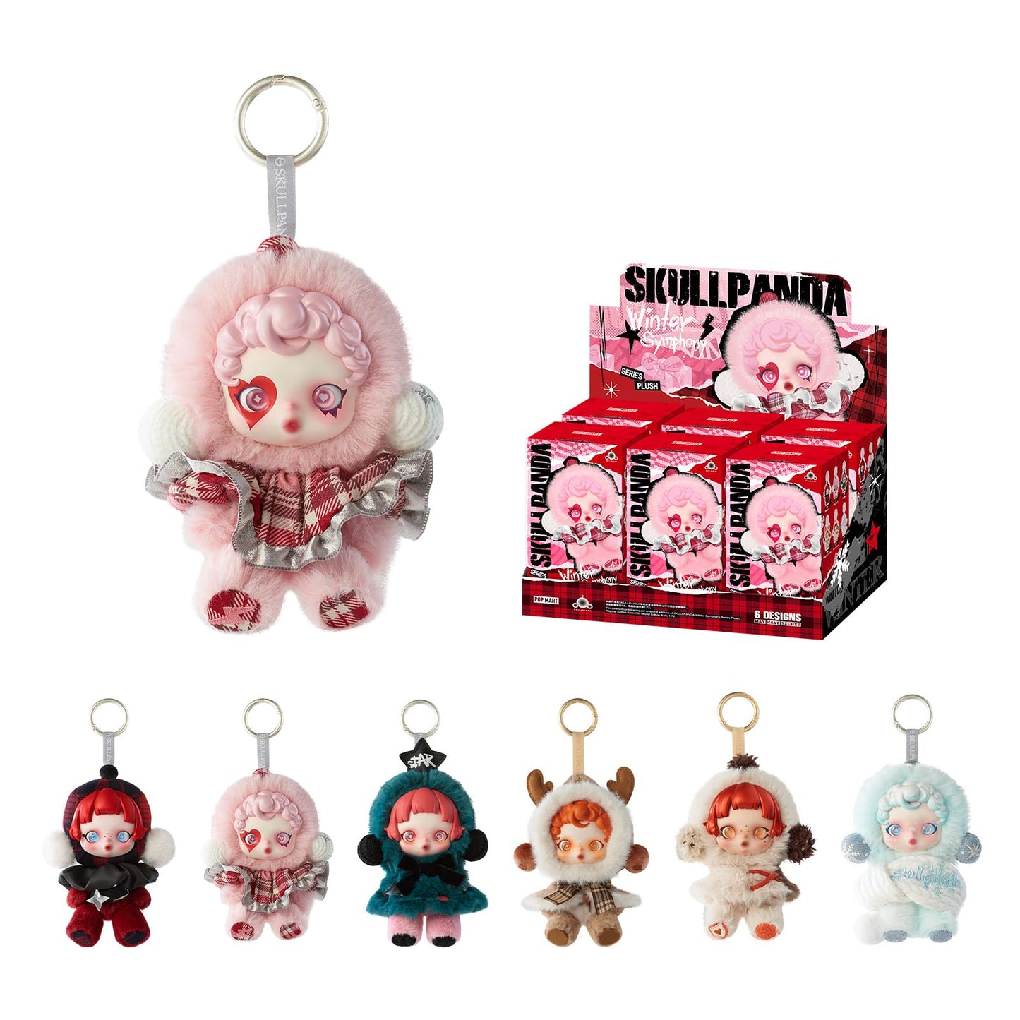 POP MART SkullPanda Winter Symphony Series Plush – 6-Pack Blind Box Figures