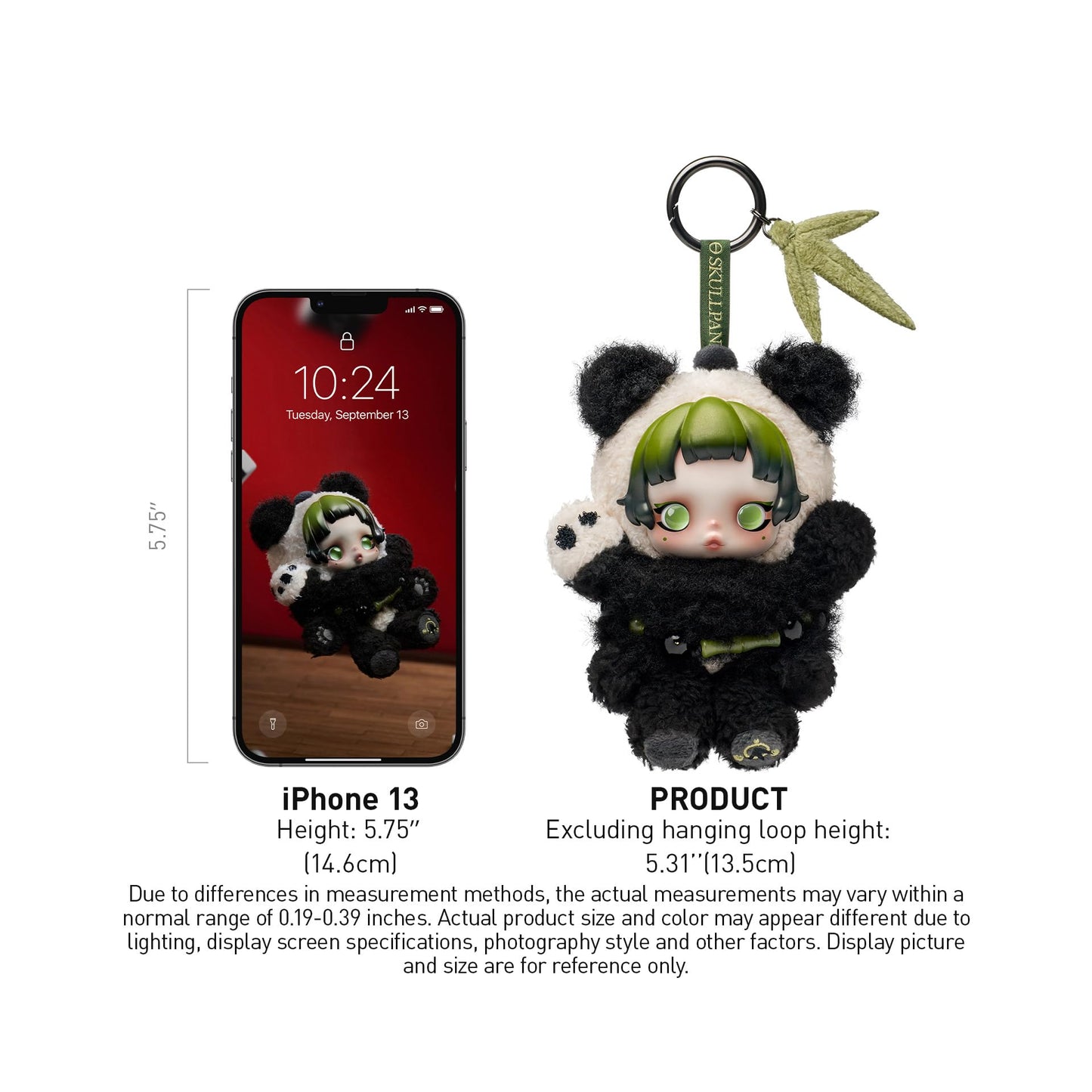 POP MART Skullpanda Lazy Panda Plush Pendant — 5.31-Inch Collectible Desk Decor