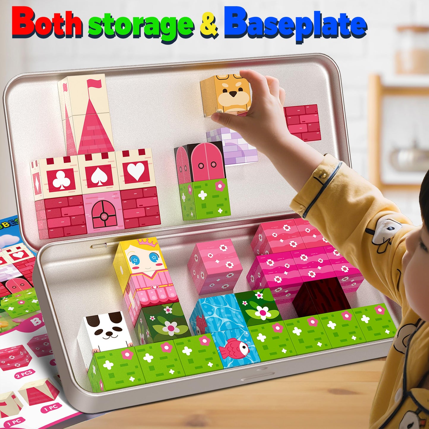 POPOOO Princess Magnetic Building Blocks Travel Toys — 35PCS STEM Magnet Cubes