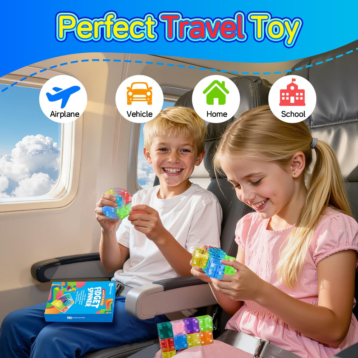 PopPlaying 4-in-1 Magnetic Fidget Spinner & Building Blocks Set – Focus, Sensory Play & STEM