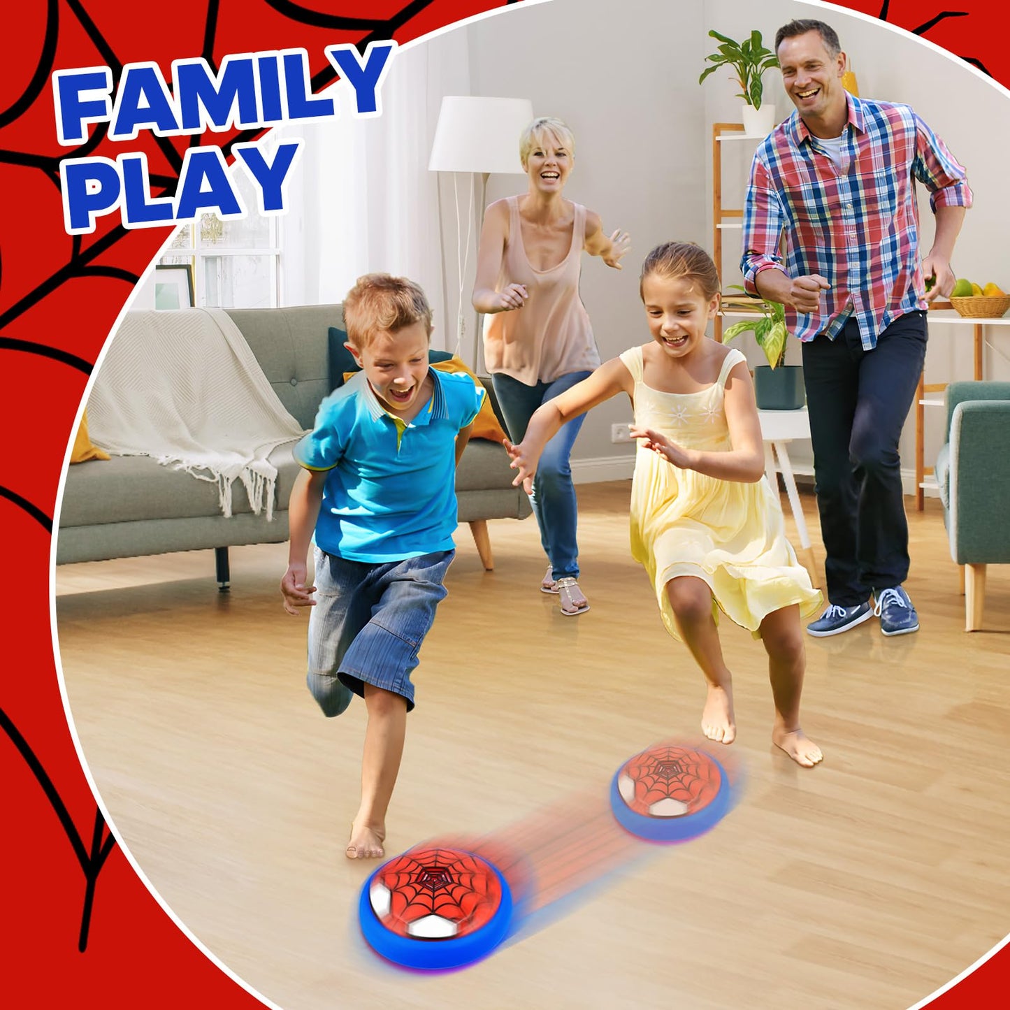 POPSVON Indoor Hover Soccer Ball – LED Light-Up Football Toy for Kids 4-12 | USB Rechargeable