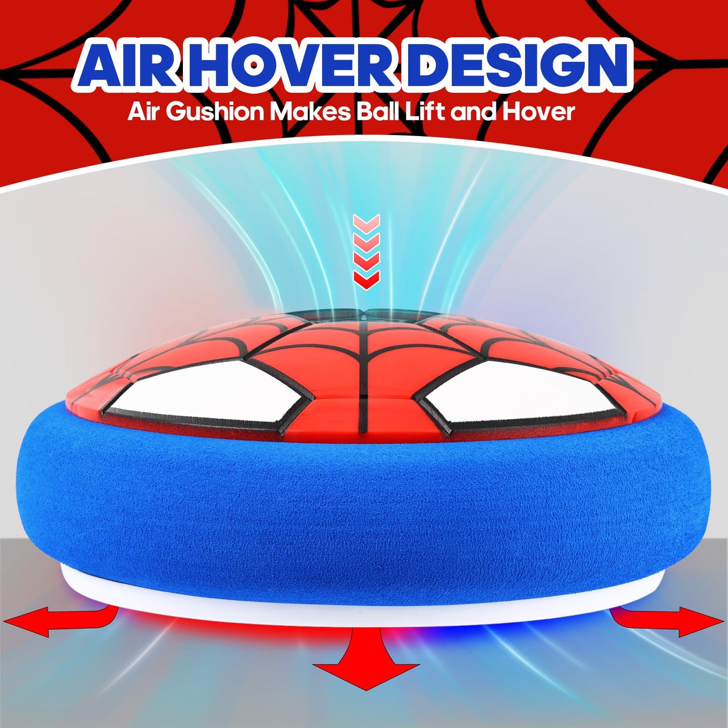 POPSVON Indoor Hover Soccer Ball – LED Light-Up Football Toy for Kids 4-12 | USB Rechargeable
