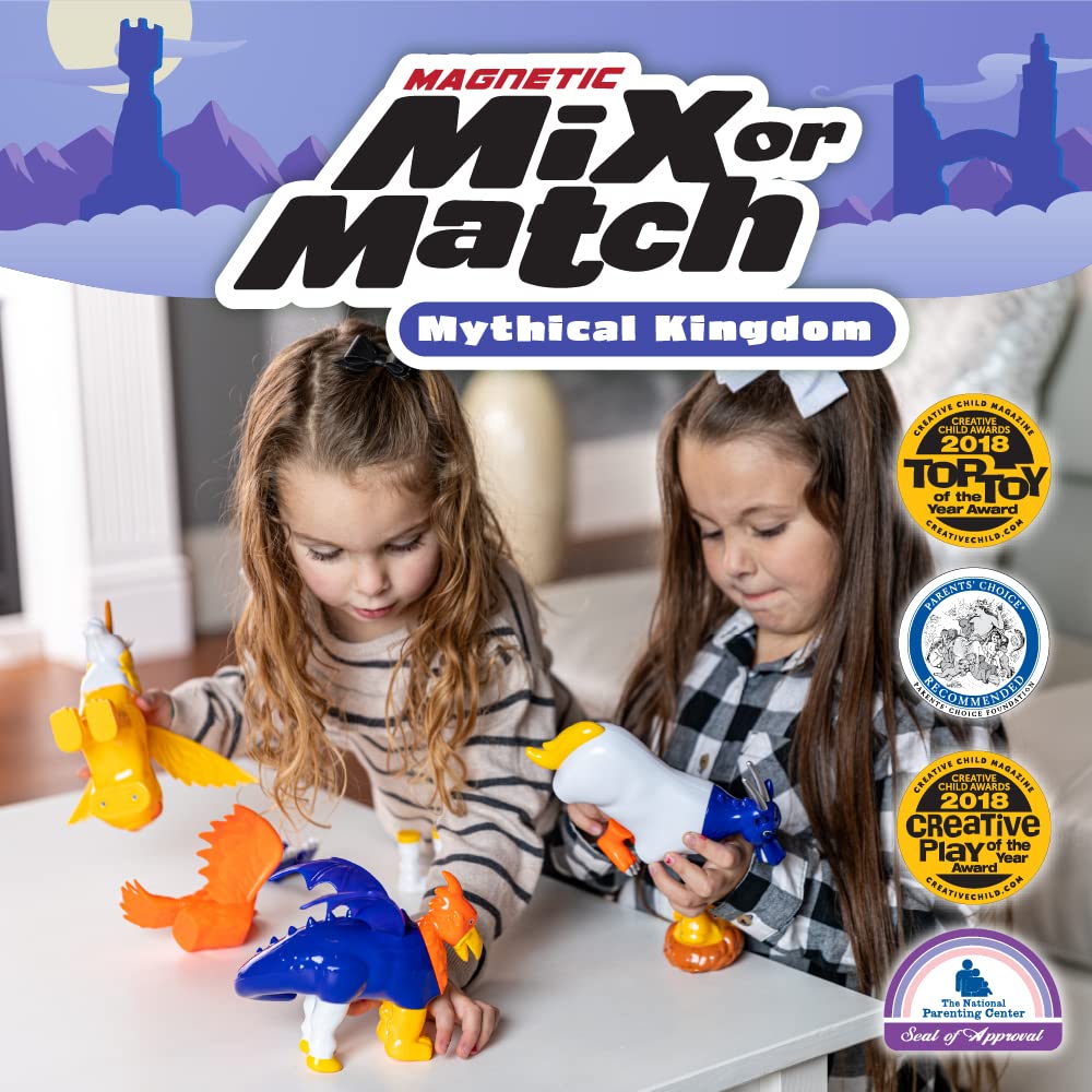 POPULAR PLAYTHINGS Magnetic Animals for Toddlers 1-3 - Mythical Kingdom Set of 4