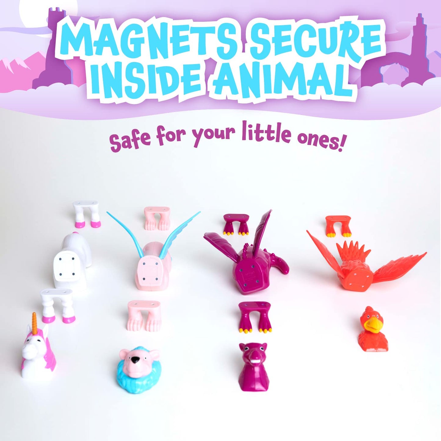 POPULAR PLAYTHINGS Magnetic Animals for Toddlers 1-3 – Pastel Mythical Kingdom (Set of 4)
