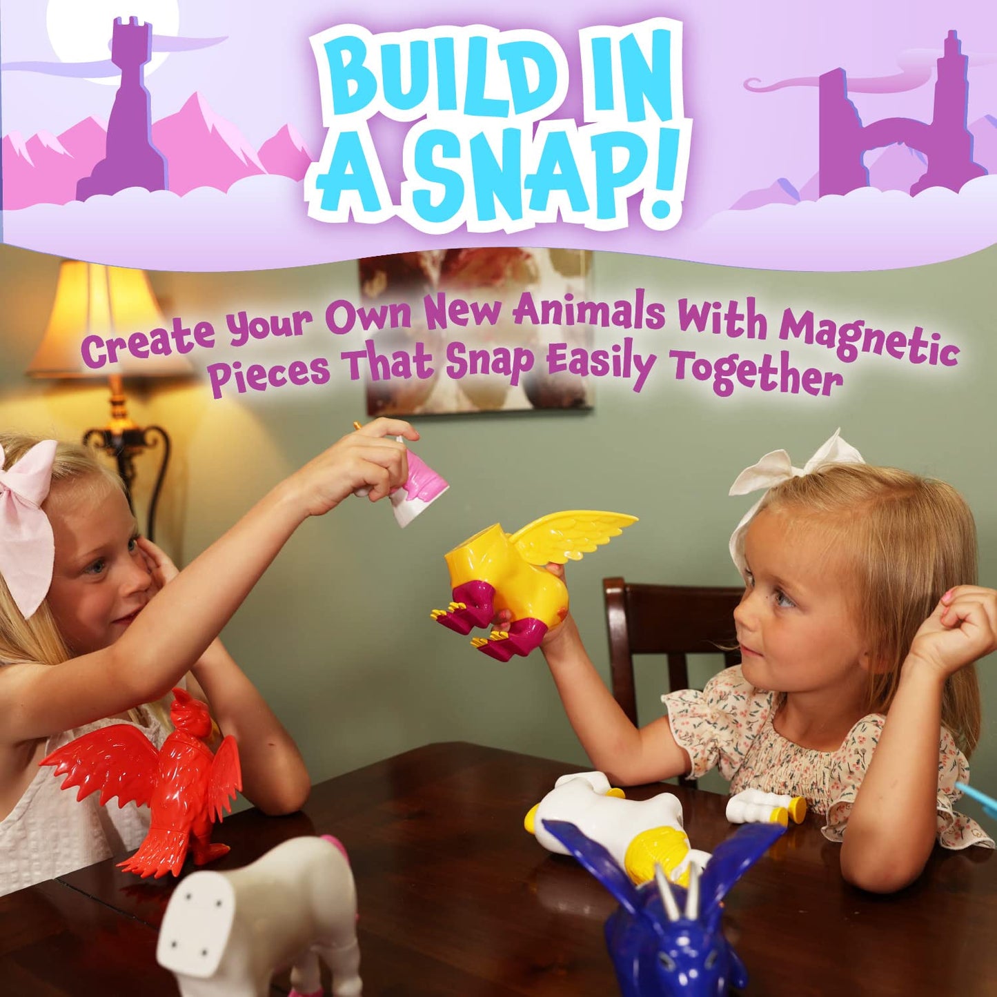 POPULAR PLAYTHINGS Magnetic Animals for Toddlers 1-3 – Pastel Mythical Kingdom (Set of 4)