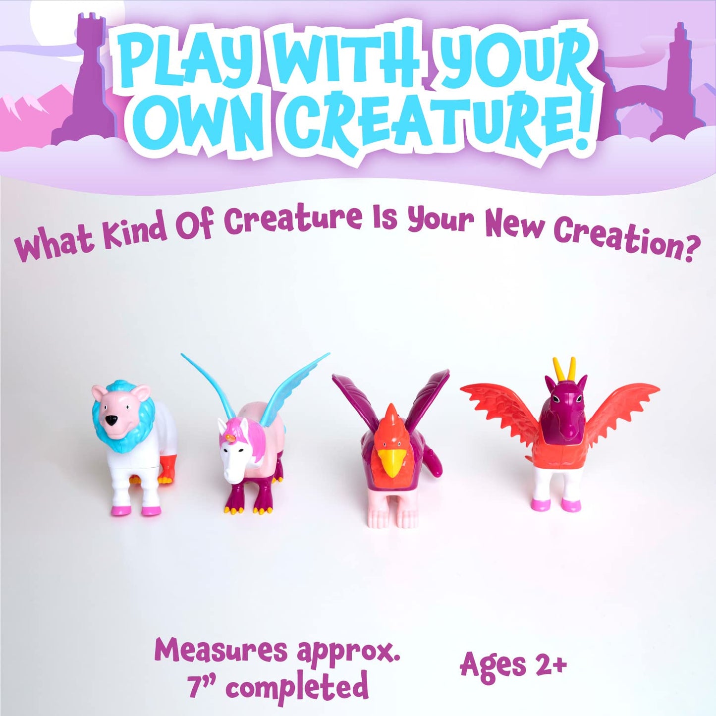 POPULAR PLAYTHINGS Magnetic Animals for Toddlers 1-3 – Pastel Mythical Kingdom (Set of 4)