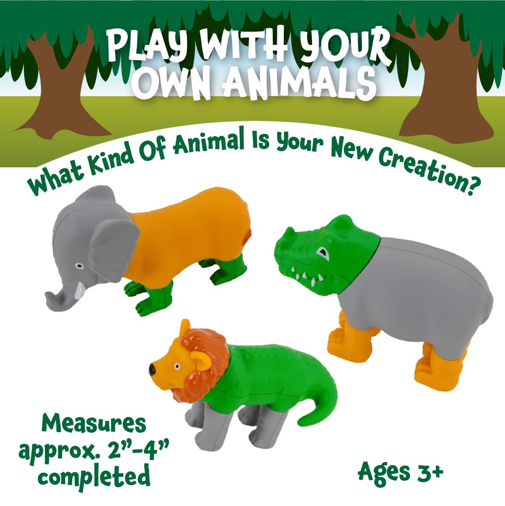Popular Playthings Magnetic Animals for Toddlers 1-3 — Mini Mix & Match Jungle Animals with Pop-up Playmat